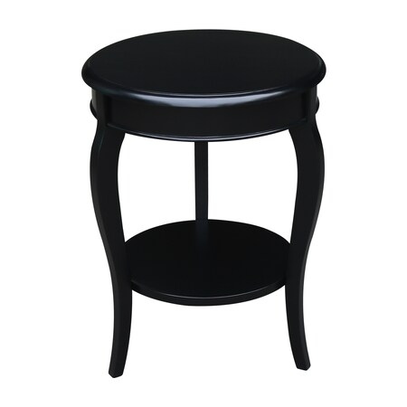 International Concepts Round Cambria  End Table, 18 W, 18 L, 24 in H, Wood, Black OT46-18R-18